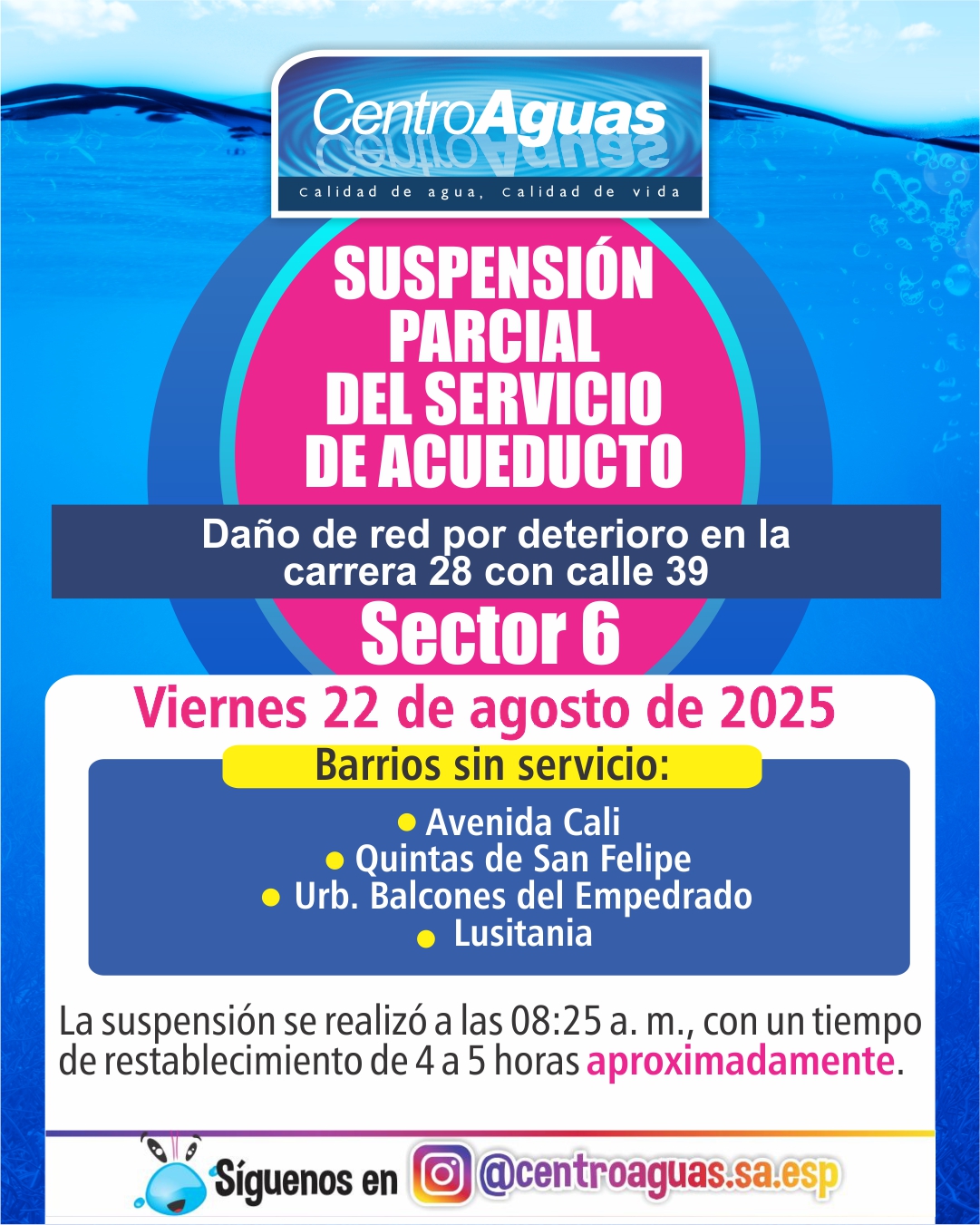 Diseño suspensión del servicio