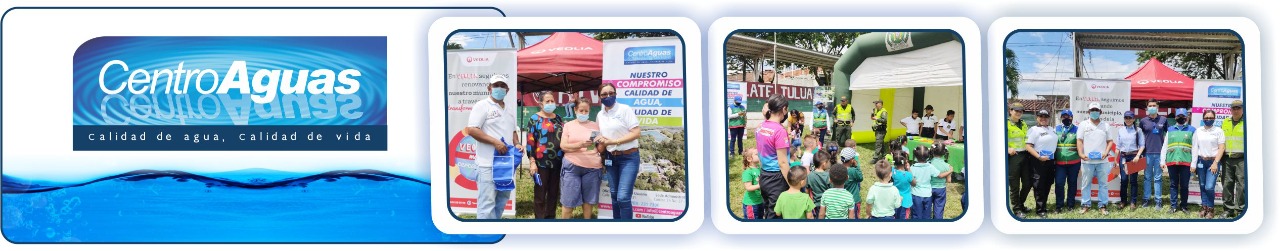Diseño con tre fotografías de los organizadores en el evento 