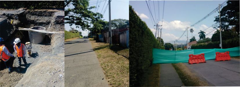 Imagen representativa de vía cerrada por construcción de redes de alcantarillado