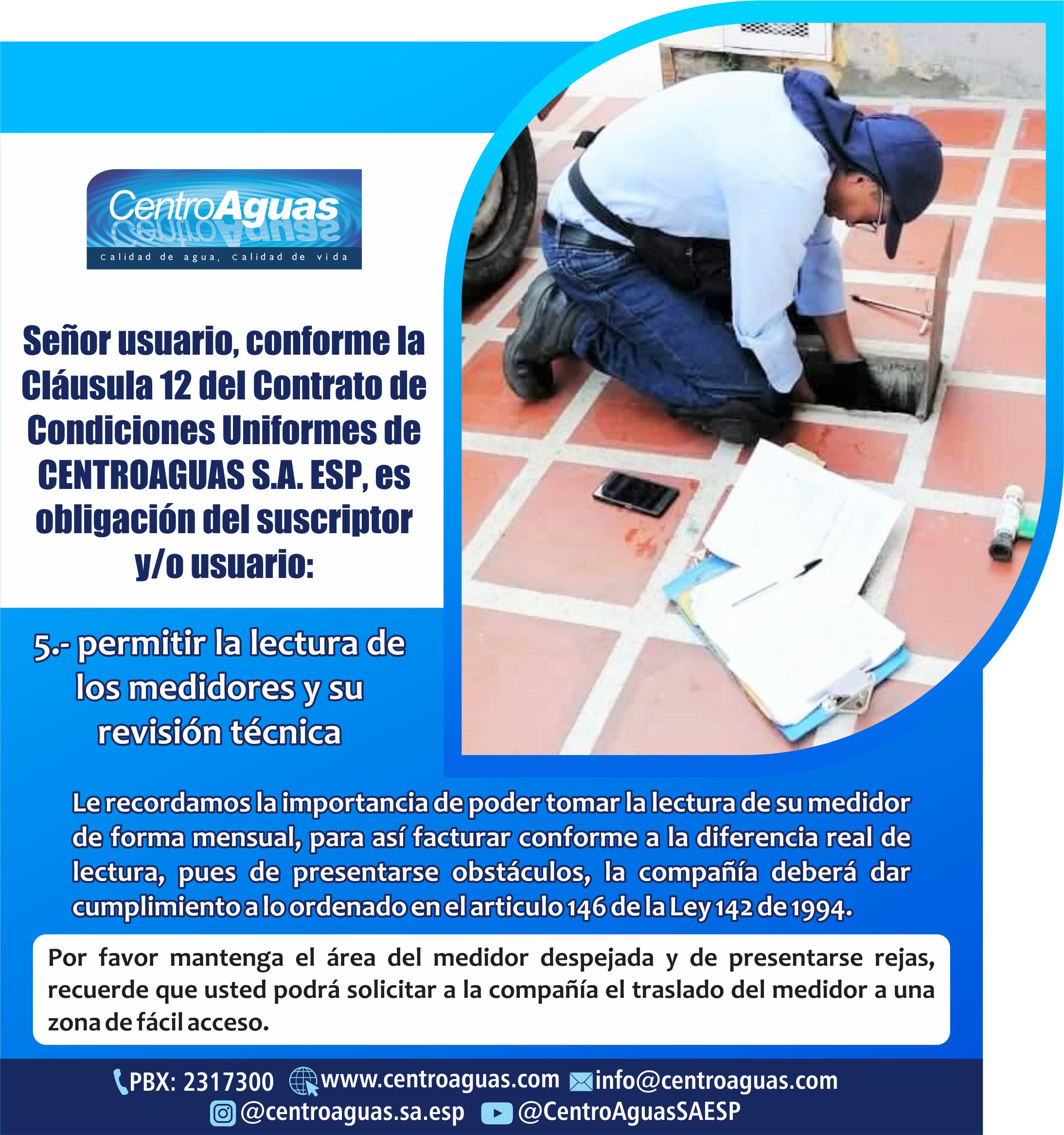 Importancia de permitir la lectura del medidor