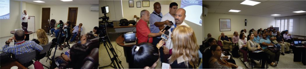 rueda de prensa con periodistas en la sala de juntas de la empresa tres fotografías de la rueda de prensa con periodistas en la sala de juntas de la empresa