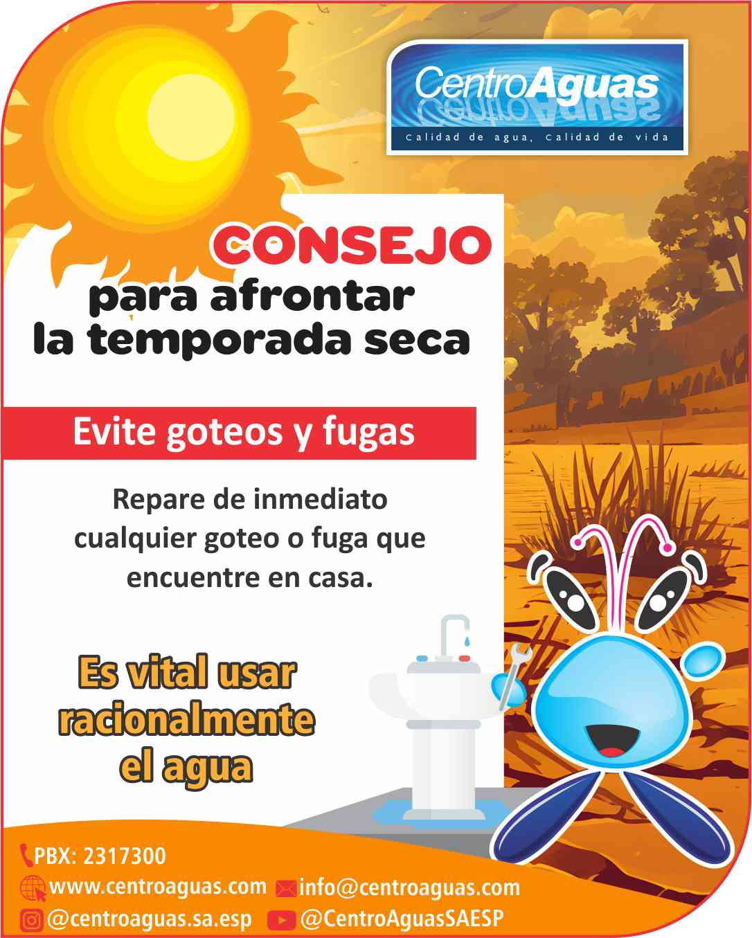 Consejo para afrontar la temporada seca - Evite goteos y fugas