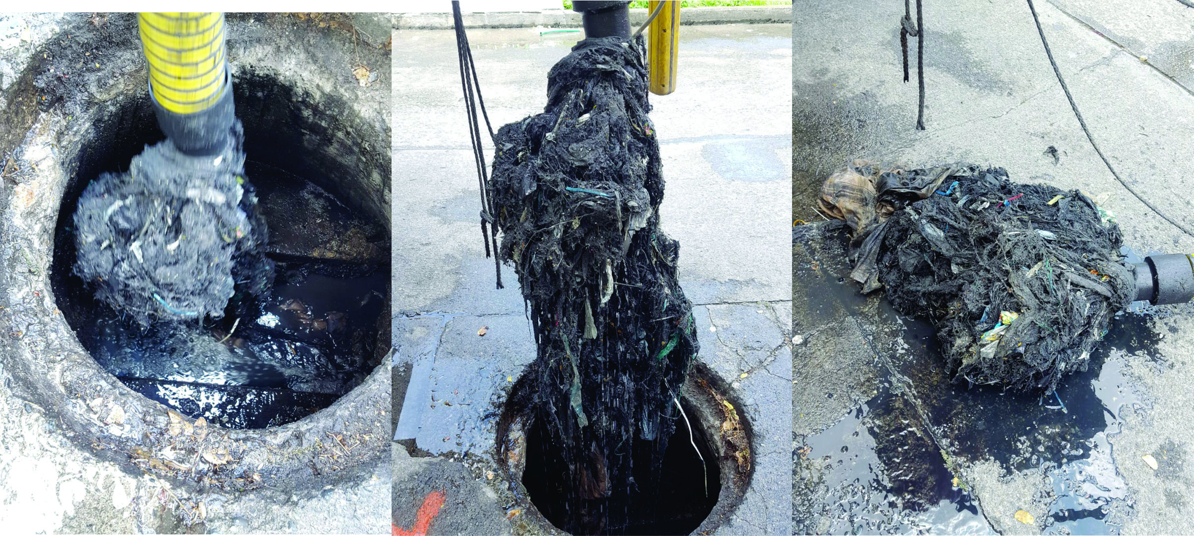 Imagen representativa del mal manejo de las redes de alcantarillado, arrojando residuos sólidos 