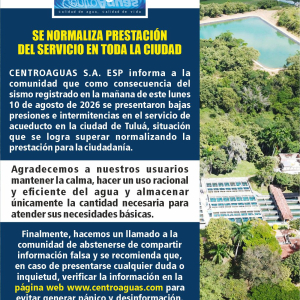 Se normaliza prestación del servicio en toda la ciudad