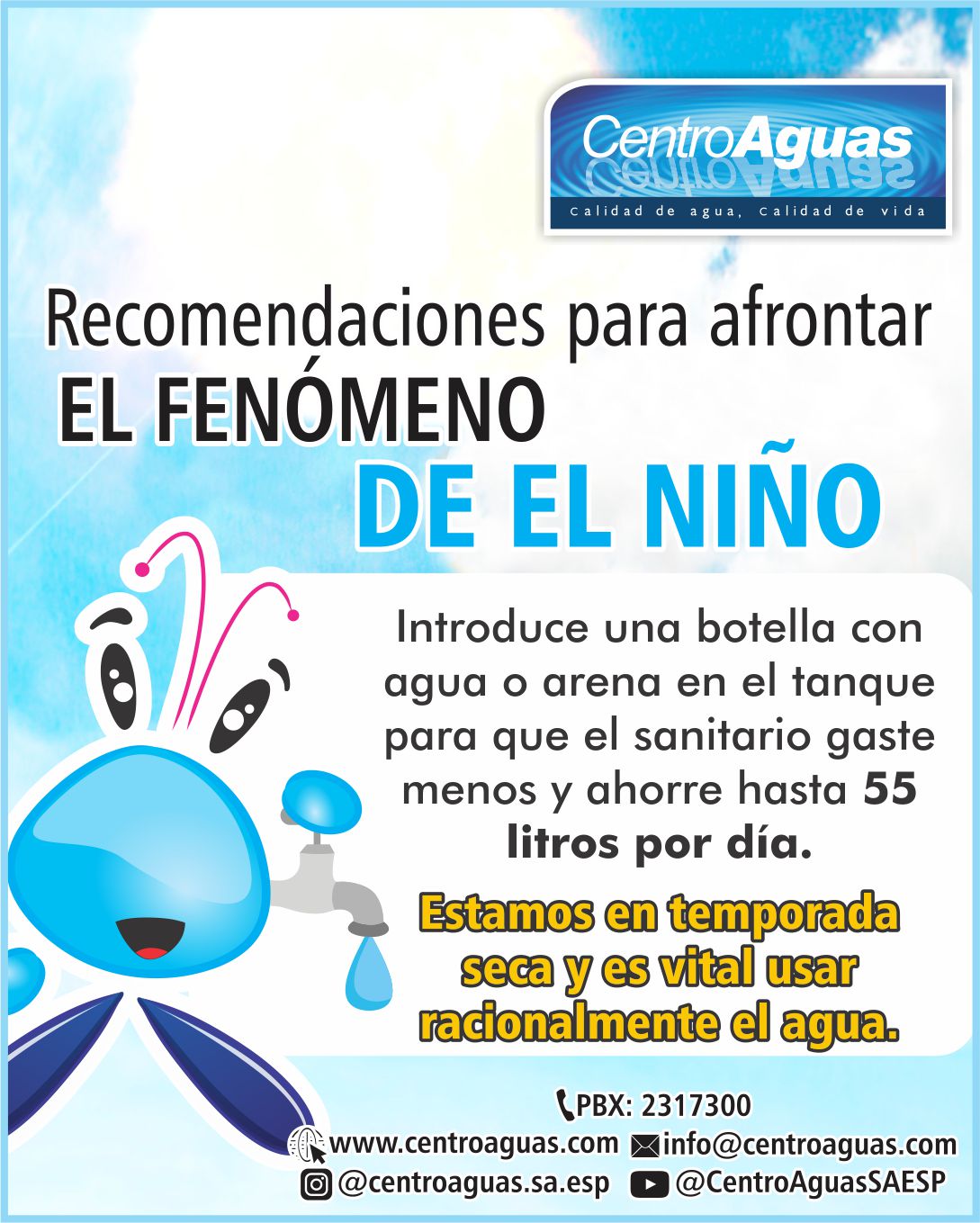 Estamos en temporada seca y es vital usar racionalmente el agua
