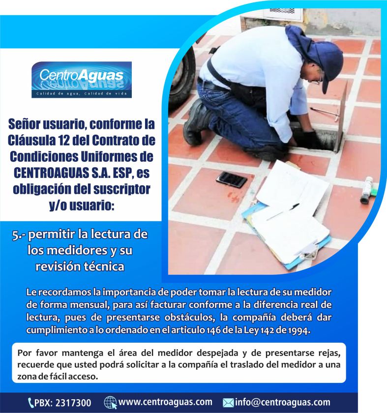 Importancia de permitir la lectura del medidor