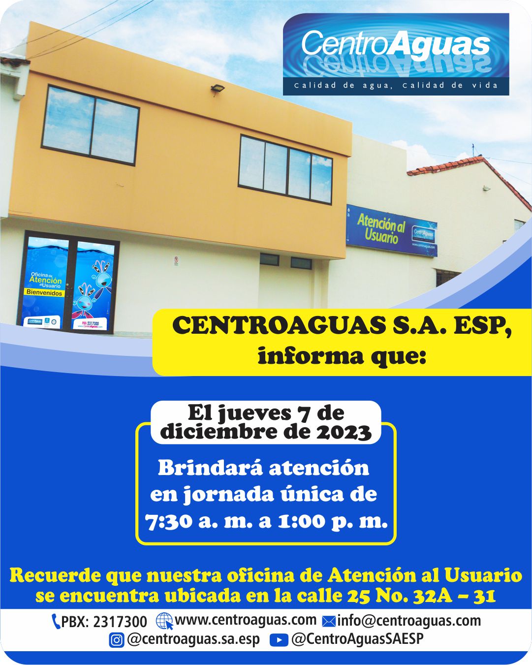 Jornada de atención jueves 7 de diciembre de 2023