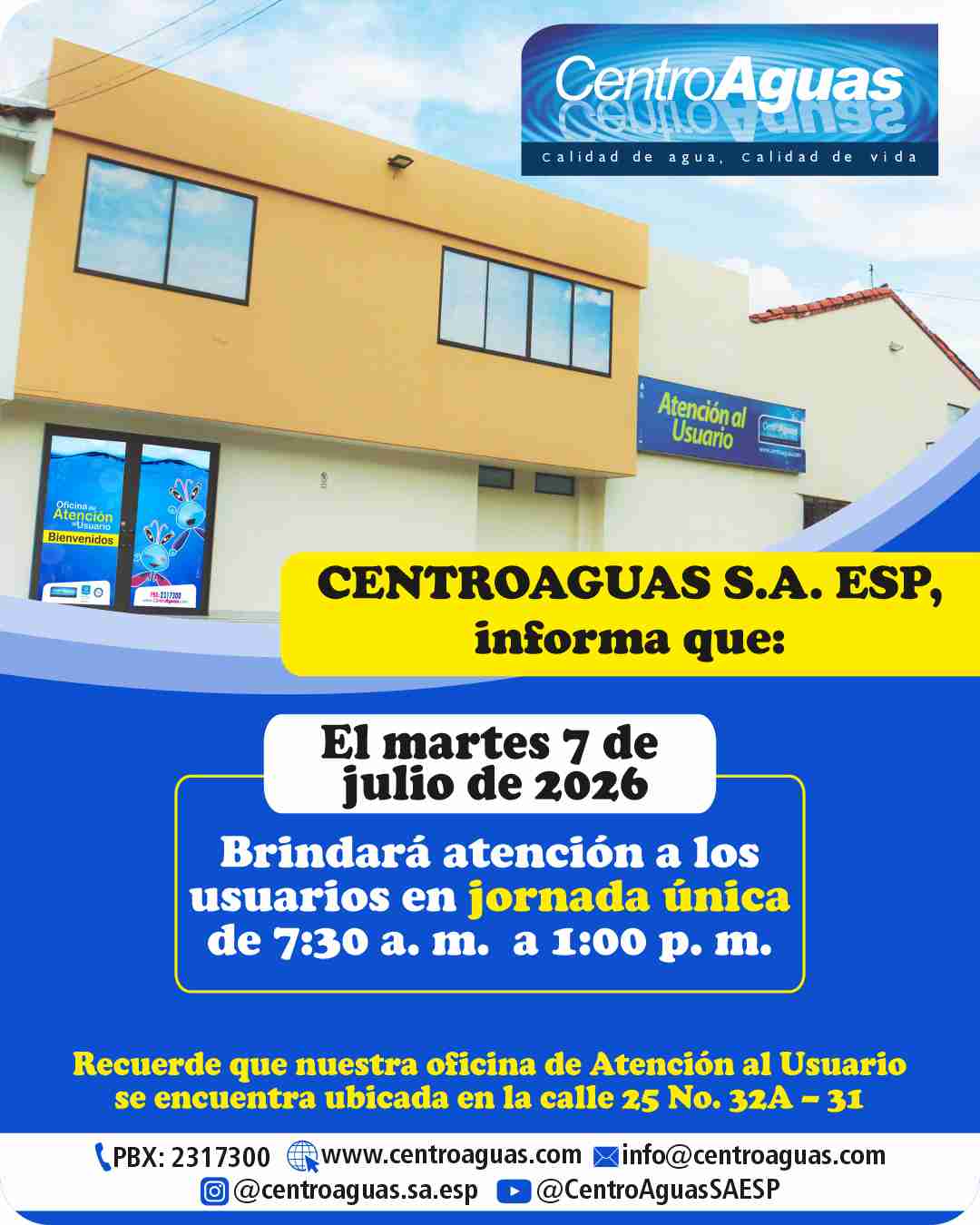 Jornada de atención martes 7 de julio de 2026